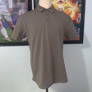 BYLT Polo Shirt Mens XL Drop Cut S/S Lux Shirt Stretch Breathable Golf brown tan